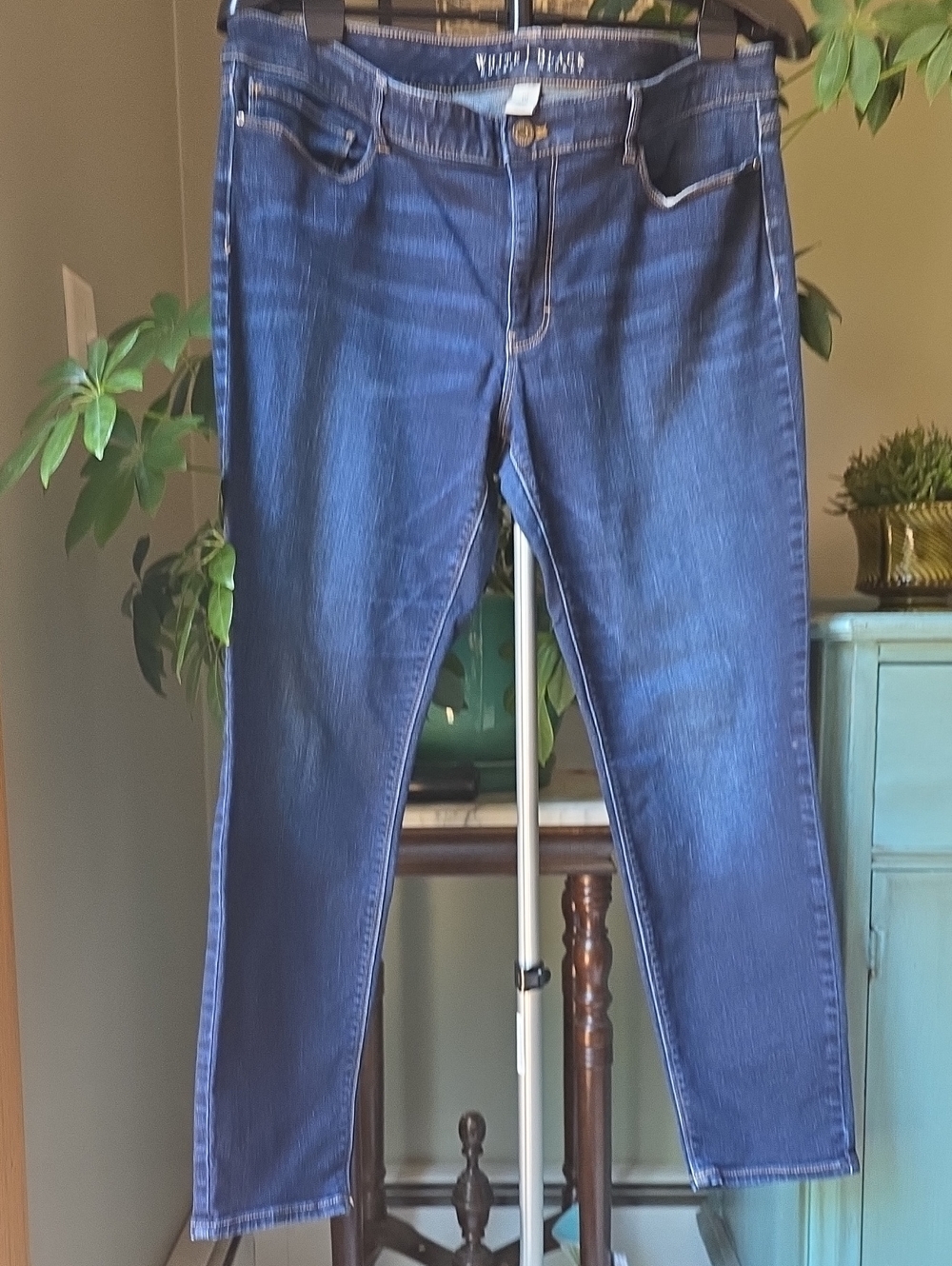 White House Black Market Dark Blue Skinny Jeans